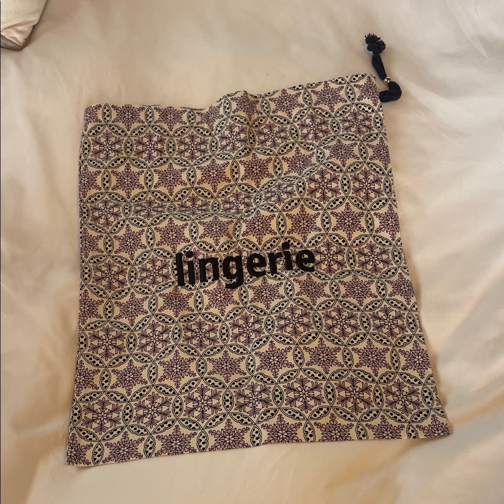 Talbots Purple and Cream Lingerie Bag